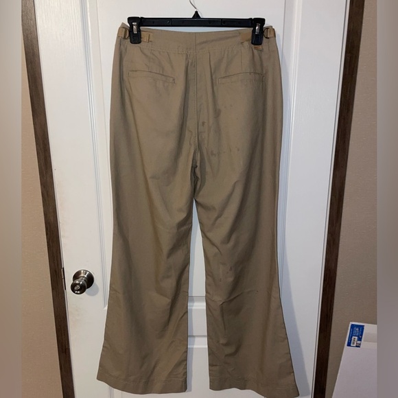 NWT Flamingo Wide Leg Khaki Cotton/ Linen‎ Pants Size Large - Picture 2 of 5